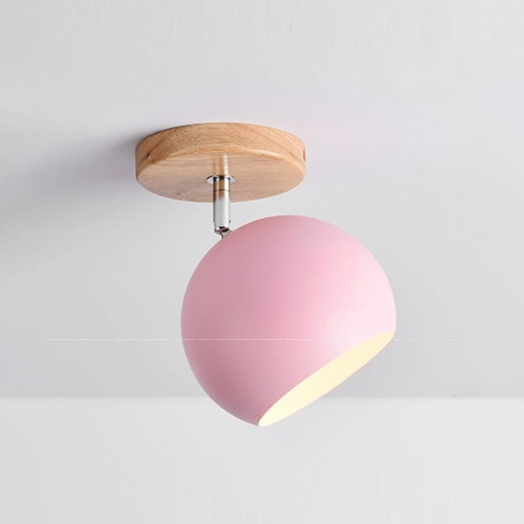Applique LED en bois avec boule métallique ajustable | Marco Lucetti Rose