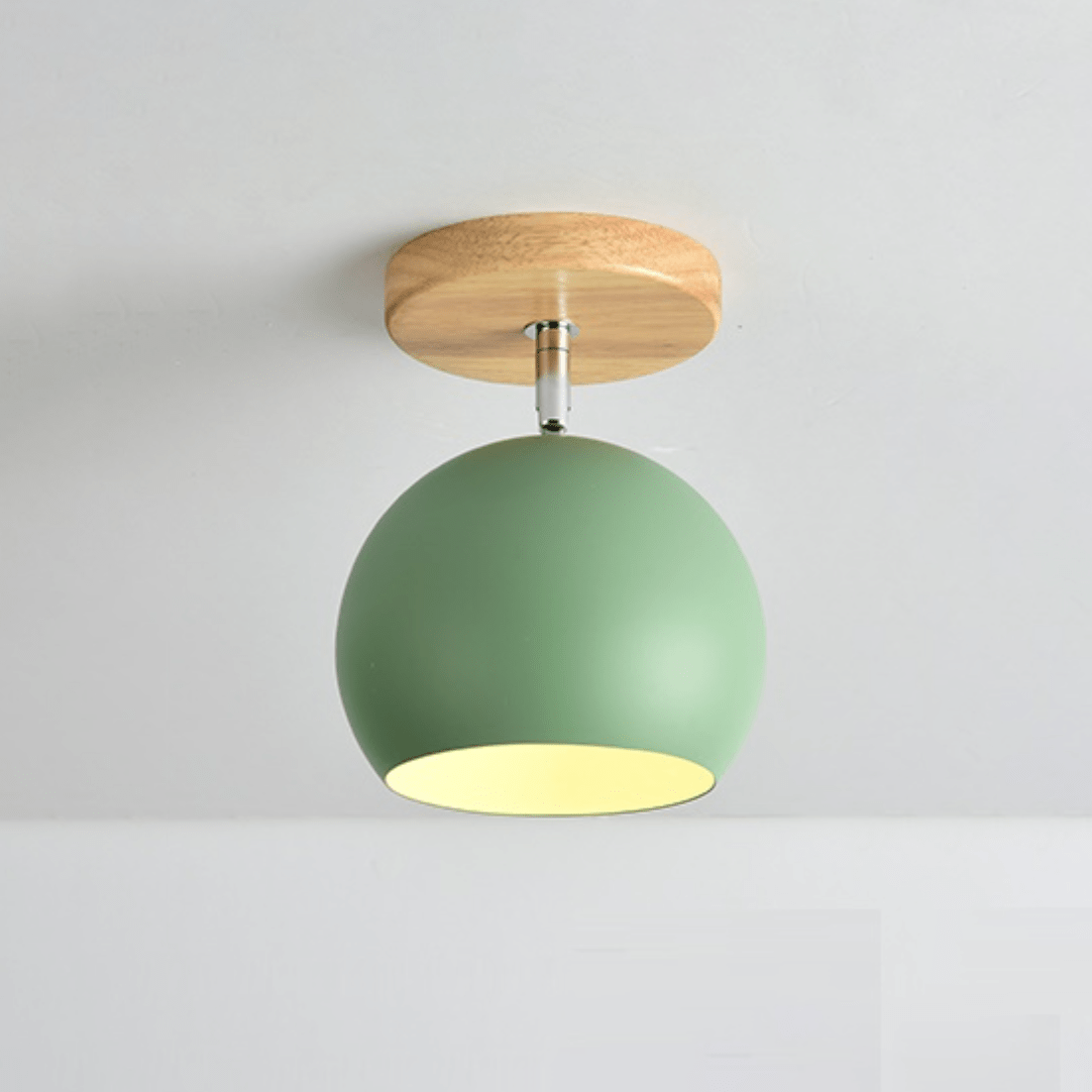 Applique LED en bois avec boule métallique ajustable | Marco Lucetti Vert