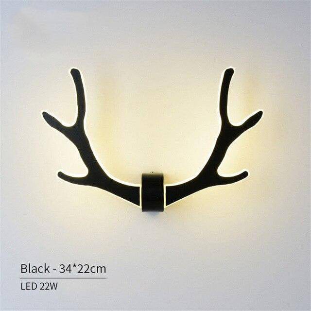 Applique LED en bois "Cerf Lumineux" | Marco Lucetti Noir