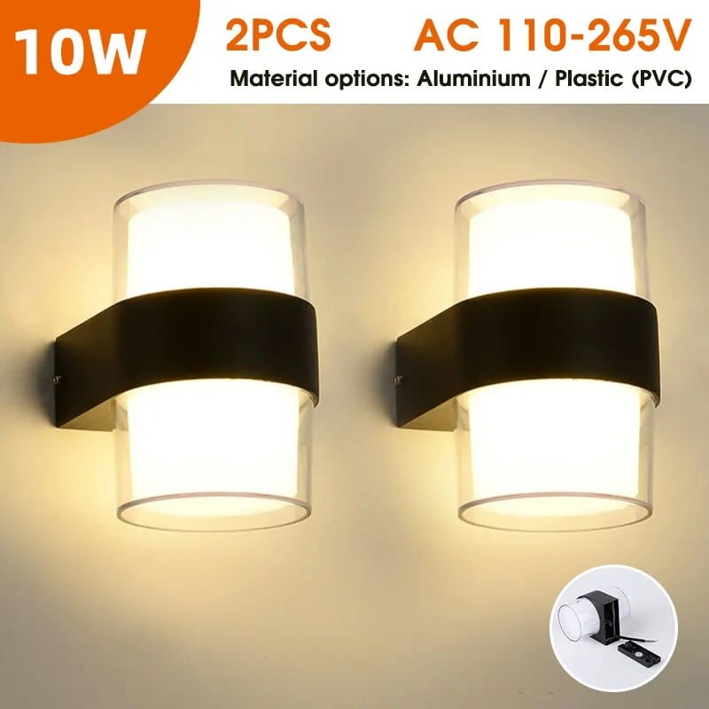 Applique LED étanche pour intérieur et extérieur | Marco Lucetti Circulaire Type B 2PC / Aluminium Acrylique / Blanc chaud (2700-3500K)