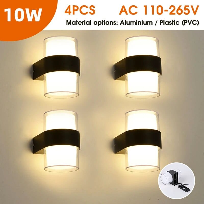 Applique LED étanche pour intérieur et extérieur | Marco Lucetti Circulaire Type B 4PC / Aluminium Acrylique / Blanc chaud (2700-3500K)