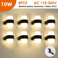 Applique LED étanche pour intérieur et extérieur | Marco Lucetti Circulaire Type B 8PC / Aluminium Acrylique / Blanc chaud (2700-3500K)