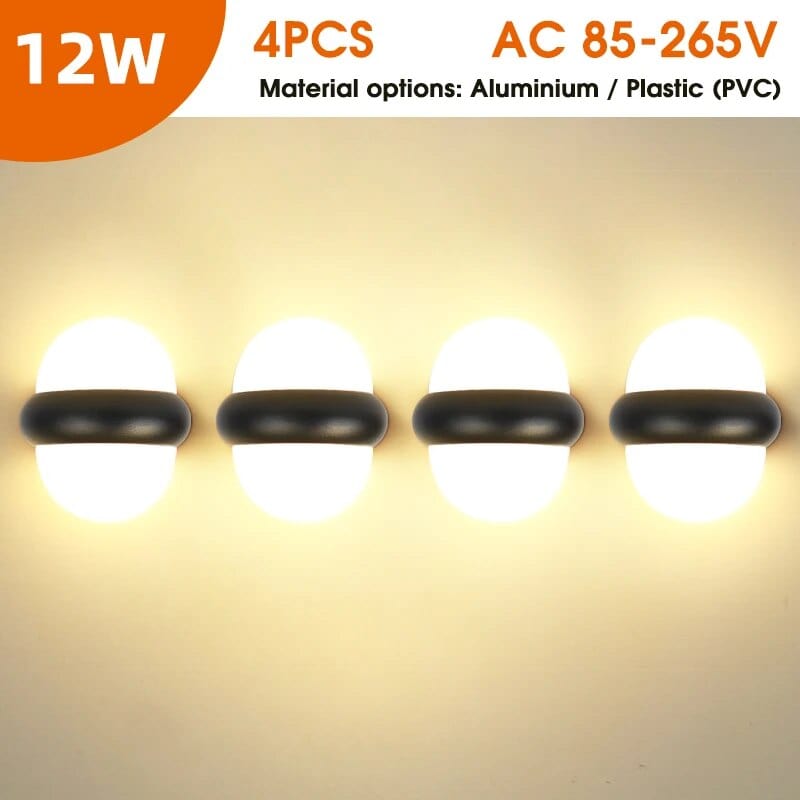 Applique LED étanche pour intérieur et extérieur | Marco Lucetti Type D 4 pièces / Aluminium Acrylique / Blanc chaud (2700-3500K)