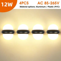 Applique LED étanche pour intérieur et extérieur | Marco Lucetti Type D 4 pièces / Aluminium Acrylique / Blanc chaud (2700-3500K)