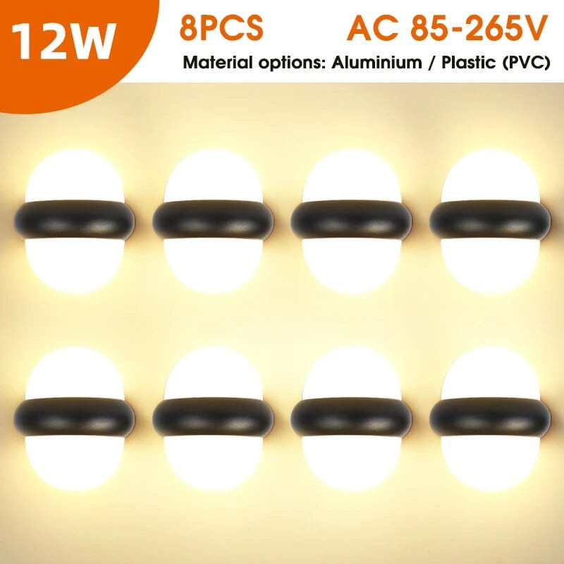 Applique LED étanche pour intérieur et extérieur | Marco Lucetti Type D 8 pièces / Aluminium Acrylique / Blanc chaud (2700-3500K)
