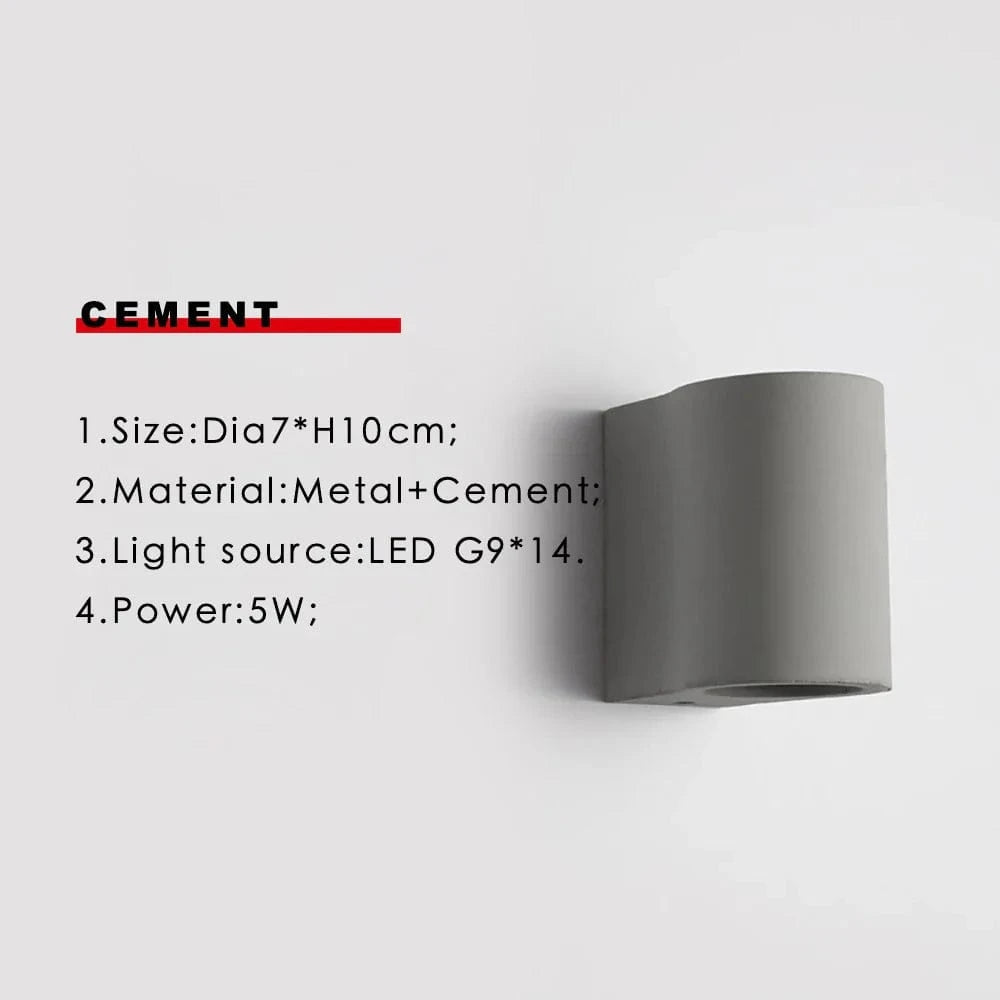 Applique LED minimaliste en ciment et pierre - Éclairage contemporain de qualité | Marco Lucetti Ciment intérieur / Blanc naturel