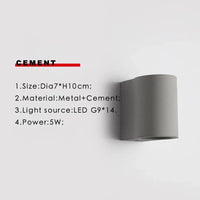 Applique LED minimaliste en ciment et pierre - Éclairage contemporain de qualité | Marco Lucetti Ciment intérieur / Blanc naturel