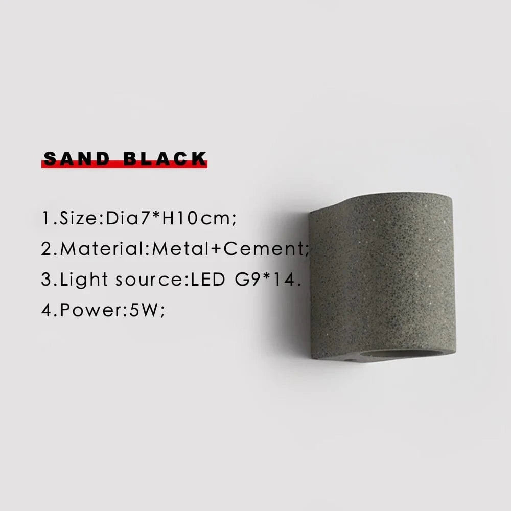 Applique LED minimaliste en ciment et pierre - Éclairage contemporain de qualité | Marco Lucetti Intérieur Noir / Blanc froid