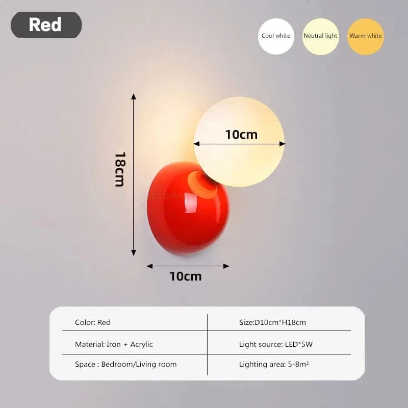 Applique LED Moderne Crème Cucurbit Flare - Idéale pour Chambre et Salon | Marco Lucetti Rouge / Blanc froid