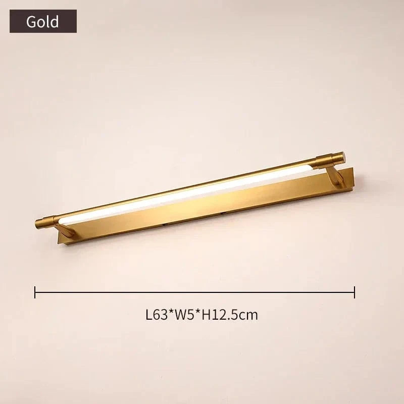 Applique LED moderne en cuivre pour miroir de salle de bains | Marco Lucetti Or-63cm / Blanc chaud (2700-3500K)
