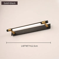 Applique LED moderne en cuivre pour miroir de salle de bains | Marco Lucetti Or noir-48cm / Blanc chaud (2700-3500K)