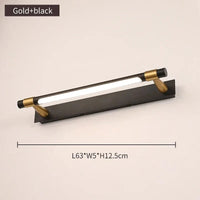 Applique LED moderne en cuivre pour miroir de salle de bains | Marco Lucetti Or noir-63cm / Blanc chaud (2700-3500K)