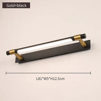 Applique LED moderne en cuivre pour miroir de salle de bains | Marco Lucetti Or noir-81cm / Blanc chaud (2700-3500K)