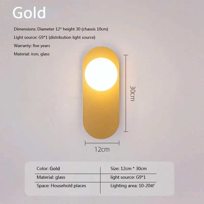 Applique LED Moderne en Fer Noir et Doré | Marco Lucetti Or / Pas d&#39;ampoule