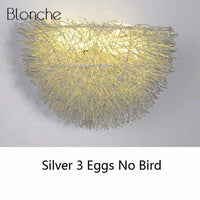 Applique LED Nid d'Oiseau | Marco Lucetti Argenté - Sans oiseau