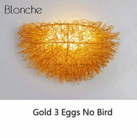Applique LED Nid d'Oiseau | Marco Lucetti Doré - Sans oiseau