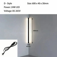 Applique LED Nordik Modern - Intérieur Longue Angle | Marco Lucetti D1 style / Warm White (2700-3500K)