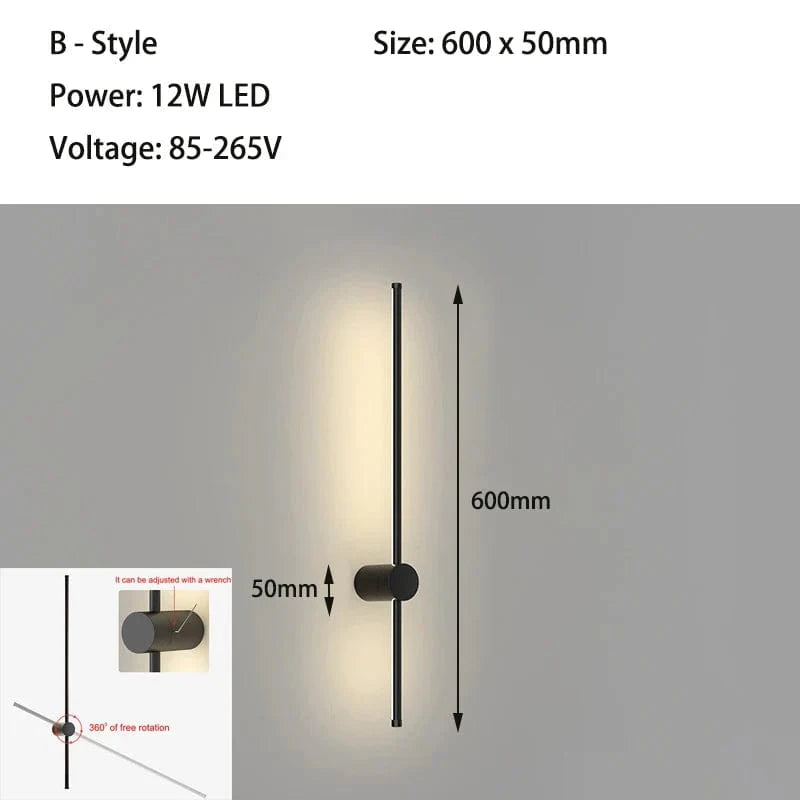 Applique LED Nordik Modern - Intérieur Longue Angle | Marco Lucetti Modèle B2 / Blanc chaud (2700-3500K)