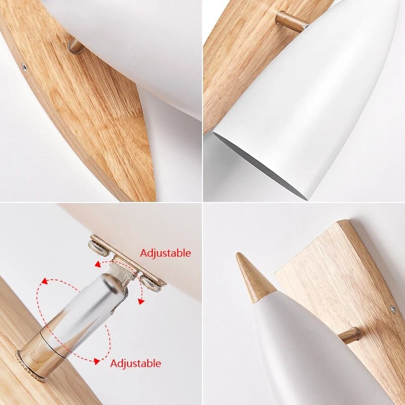 Applique LED nordique pour chambre et couloir en bois naturel | Marco Lucetti