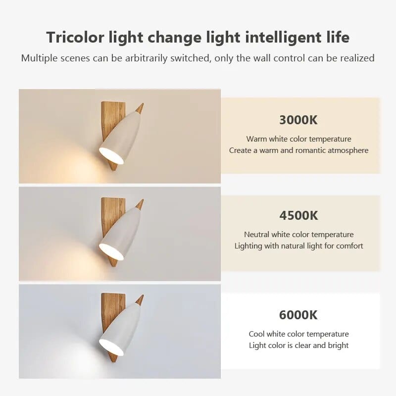 Applique LED nordique pour chambre et couloir en bois naturel | Marco Lucetti