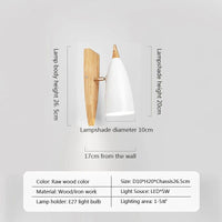 Applique LED nordique pour chambre et couloir en bois naturel | Marco Lucetti Bois brut