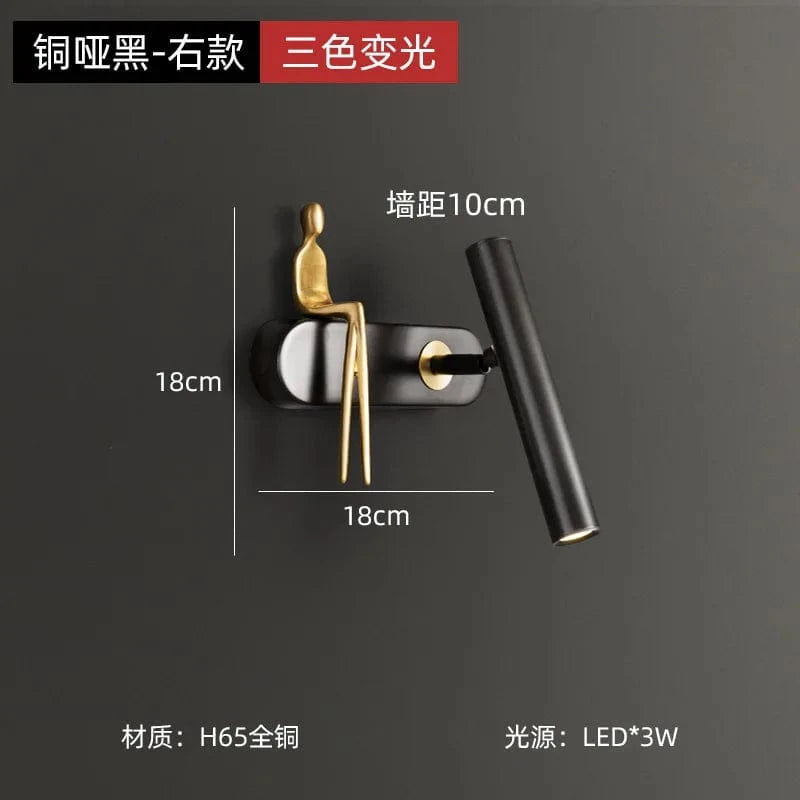 Applique LED Post-Moderne Luxe - Éclairage Décoratif | Marco Lucetti Noir Droite