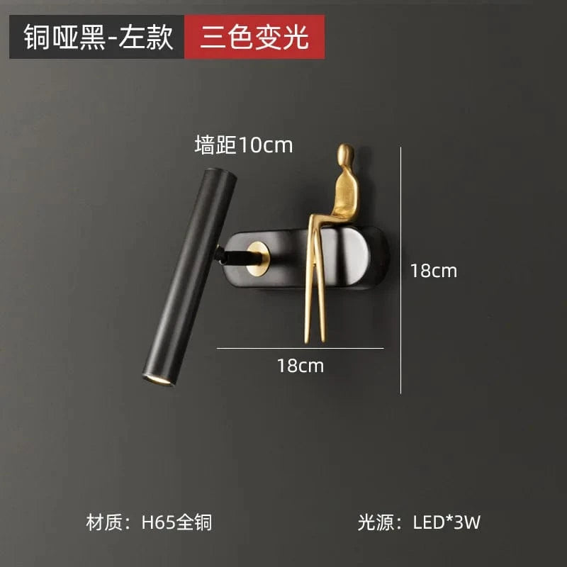 Applique LED Post-Moderne Luxe - Éclairage Décoratif | Marco Lucetti Noir gauche