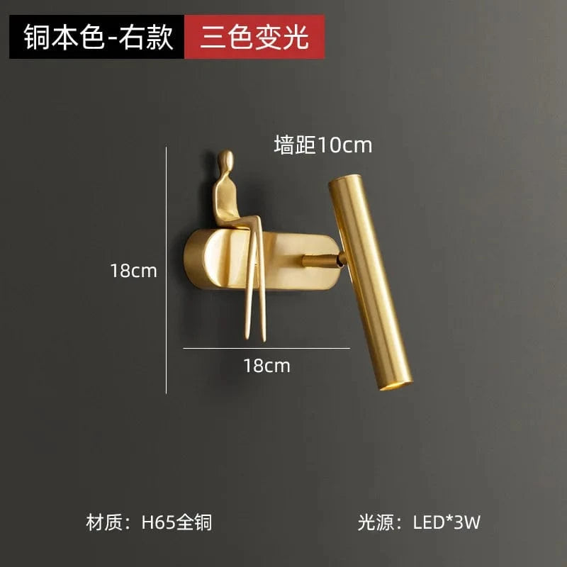 Applique LED Post-Moderne Luxe - Éclairage Décoratif | Marco Lucetti Or à droite