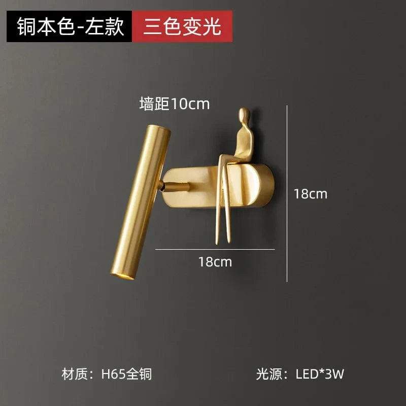 Applique LED Post-Moderne Luxe - Éclairage Décoratif | Marco Lucetti Or gauche