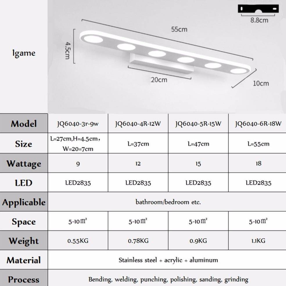 Applique LED pour vanité et miroir (divers modèles) | Marco Lucetti