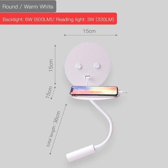 Applique LED Spot Réglable avec Tablettes et USB | Marco Lucetti