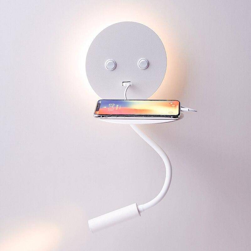 Applique LED Spot Réglable avec Tablettes et USB | Marco Lucetti