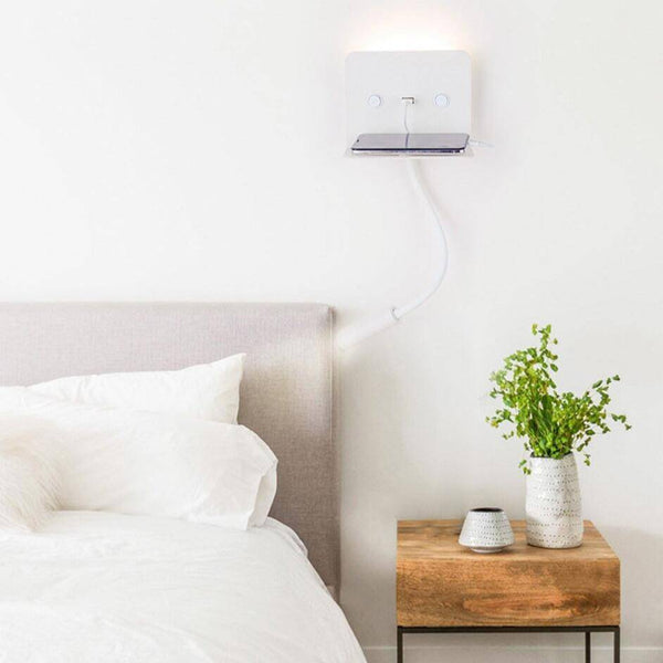 Applique LED Spot Réglable avec Tablettes et USB | Marco Lucetti