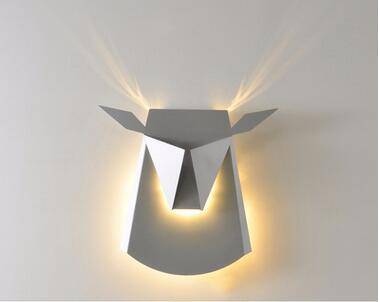 Applique LED tête de cerf design, colorée | Marco Lucetti Argenté