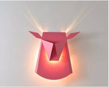 Applique LED tête de cerf design, colorée | Marco Lucetti Rose