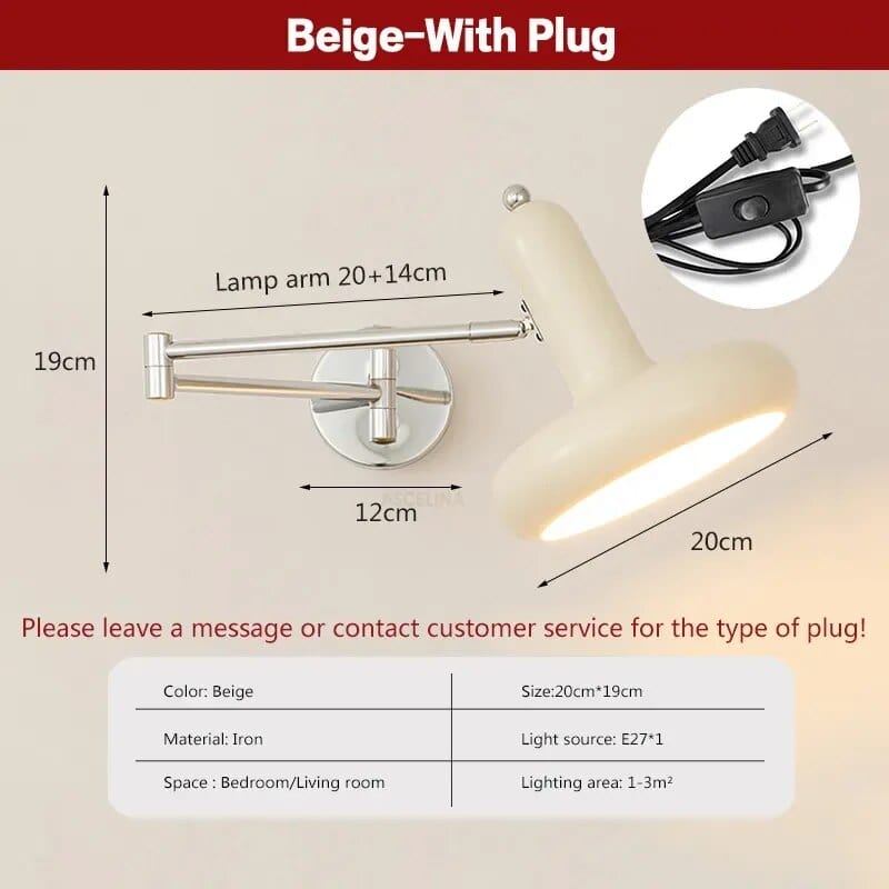 Applique LED Vent Rétractable Crème Medieval | Marco Lucetti A1 / Pas de Blub