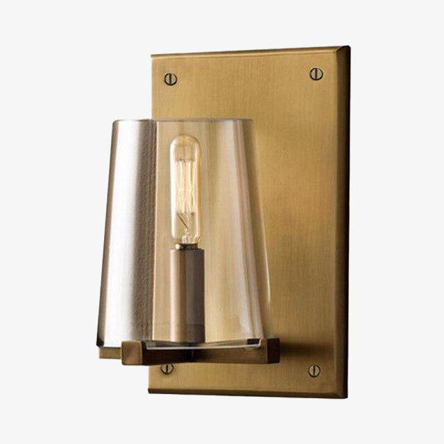 Applique métal vintage avec abat-jour verre | Marco Lucetti Doré