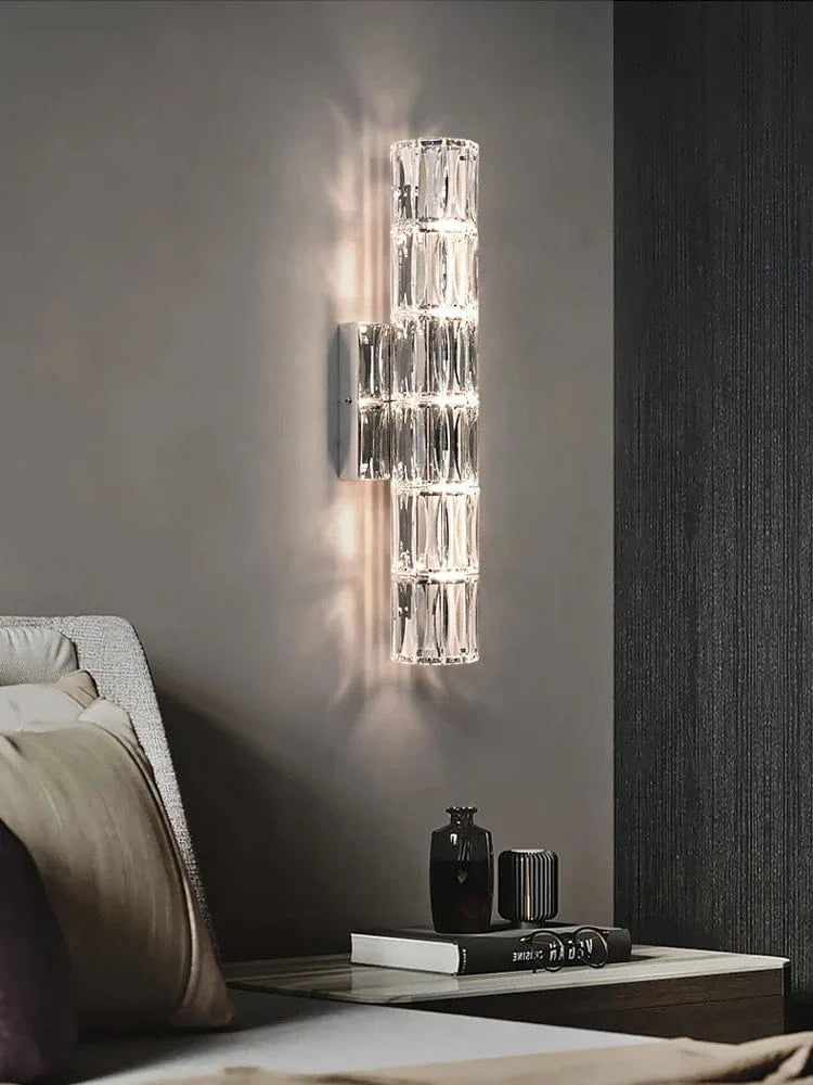 Applique moderne de luxe en cristal pour salon et chambre : Lampe murale LED nordique. | Marco Lucetti