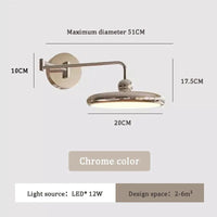 Applique murale à bascule pliantes nordiques LED lampe de chevet mobile moderne salon chambre appliques murales lampe de lecture rétractable × EverGlow | Marco Lucetti Couleur chromée / Lumière blanche