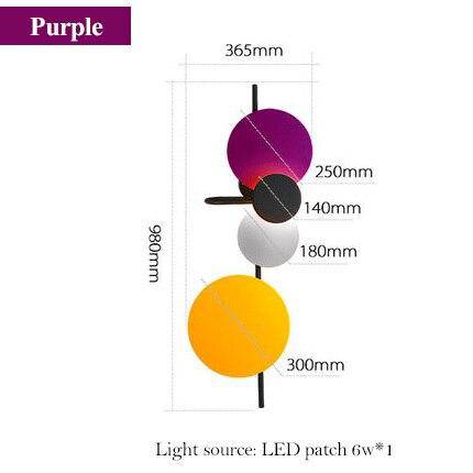 Applique murale à LED Lasha en métal coloré | Marco Lucetti Violet