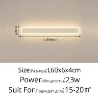 Applique murale à longue bande moderne et minimaliste - Idéale pour le salon, la TV et la chambre | Marco Lucetti