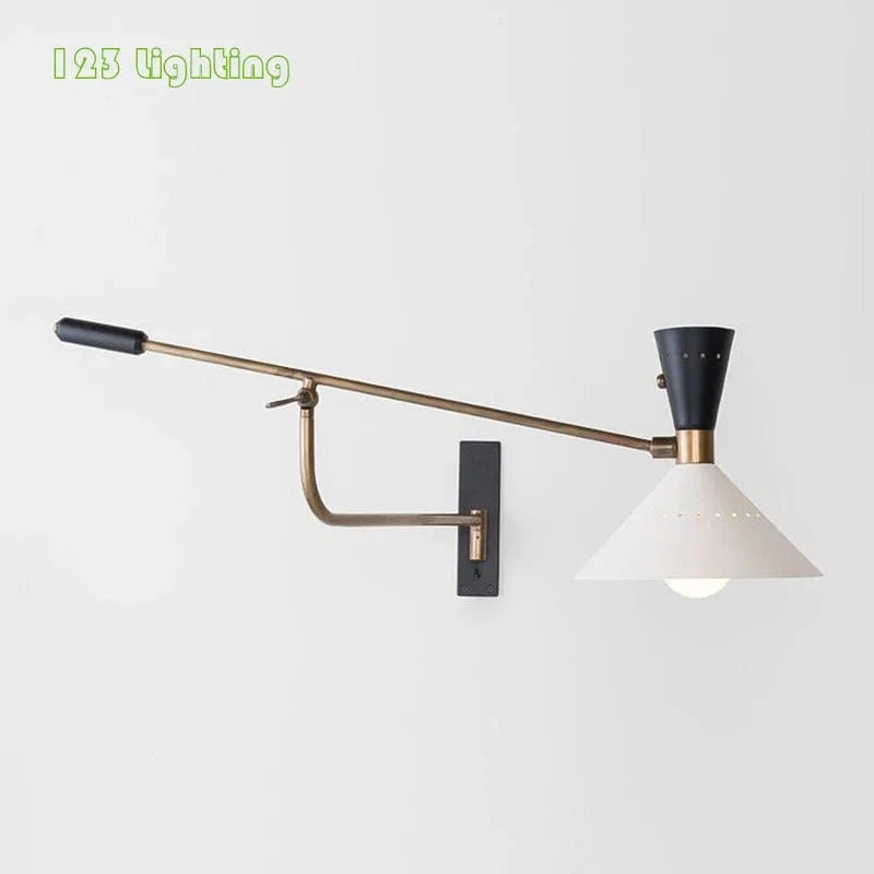 Applique murale américaine à bras long ajustable en métal | Marco Lucetti