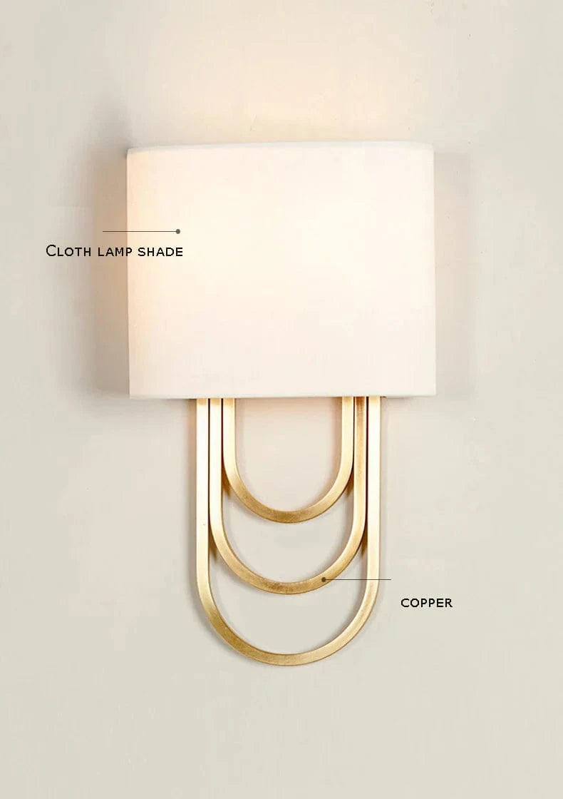 Applique murale américaine en cuivre avec éclairage LED | Marco Lucetti L26H42CM