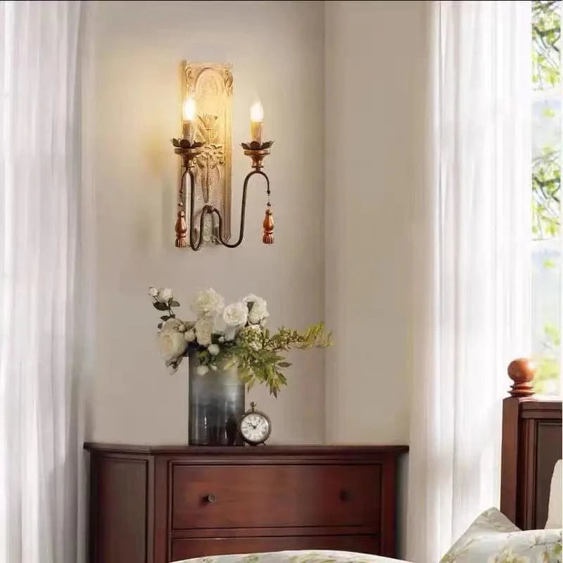 Applique murale American Heritage en bois massif vintage | Marco Lucetti