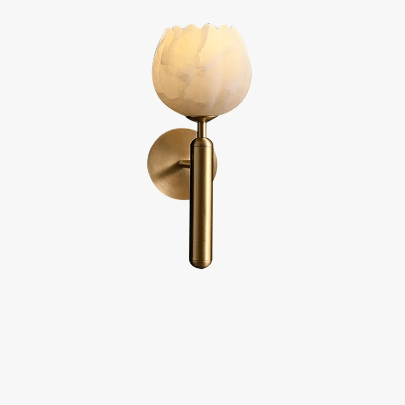 Applique murale Art Déco en marbre naturel - Fleur en laiton | Marco Lucetti