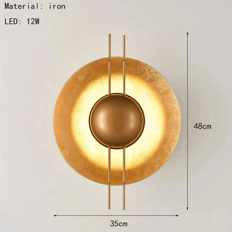Applique Murale Art Déco en Métal Doré - Lampe Créative avec Livraison Directe | Marco Lucetti Modèle A / Lumière chaude