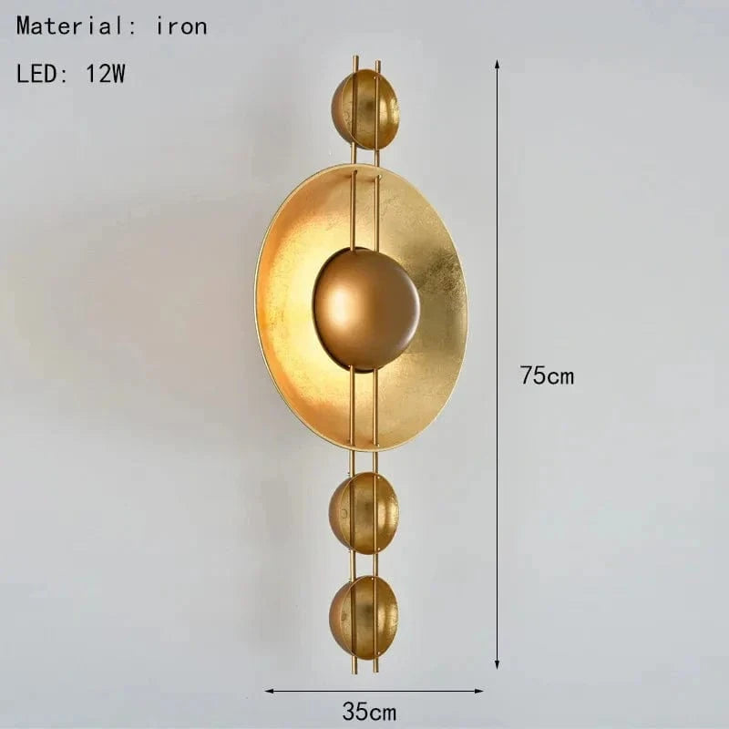 Applique murale Art Déco en métal doré - Lampe créative  | Marco Lucetti StyleB / Lumière chaude