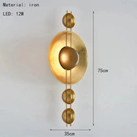 Applique murale Art Déco en métal doré - Lampe créative  | Marco Lucetti StyleB / Lumière chaude