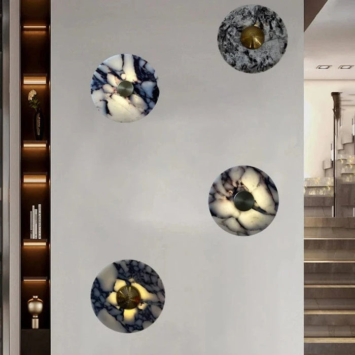 Applique Murale Art Déco en Pierre et Métal Doré - Livraison Directe | Marco Lucetti