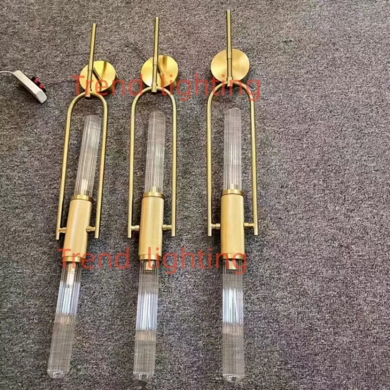 Applique murale Art Déco en verre transparent et métal doré - Style Nouveau | Marco Lucetti